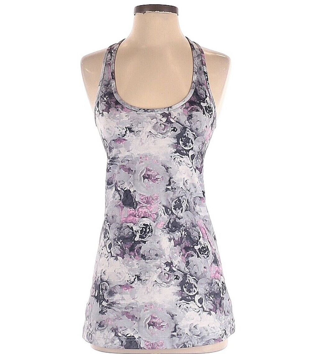 Lululemon Moody Mirage White Deep Navy Floral CRB Cool Racerback Tank Top 6